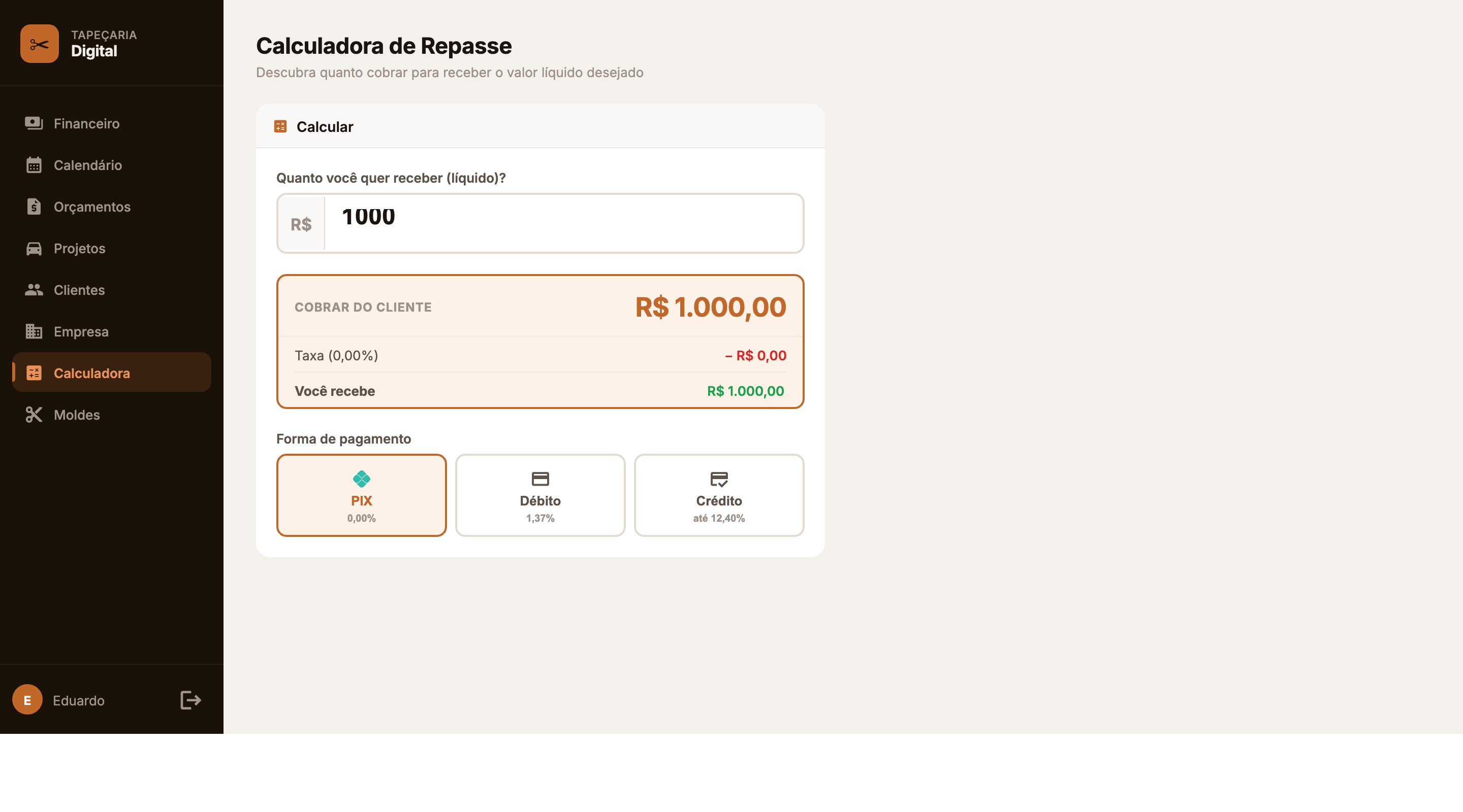 Calculadora de repasse